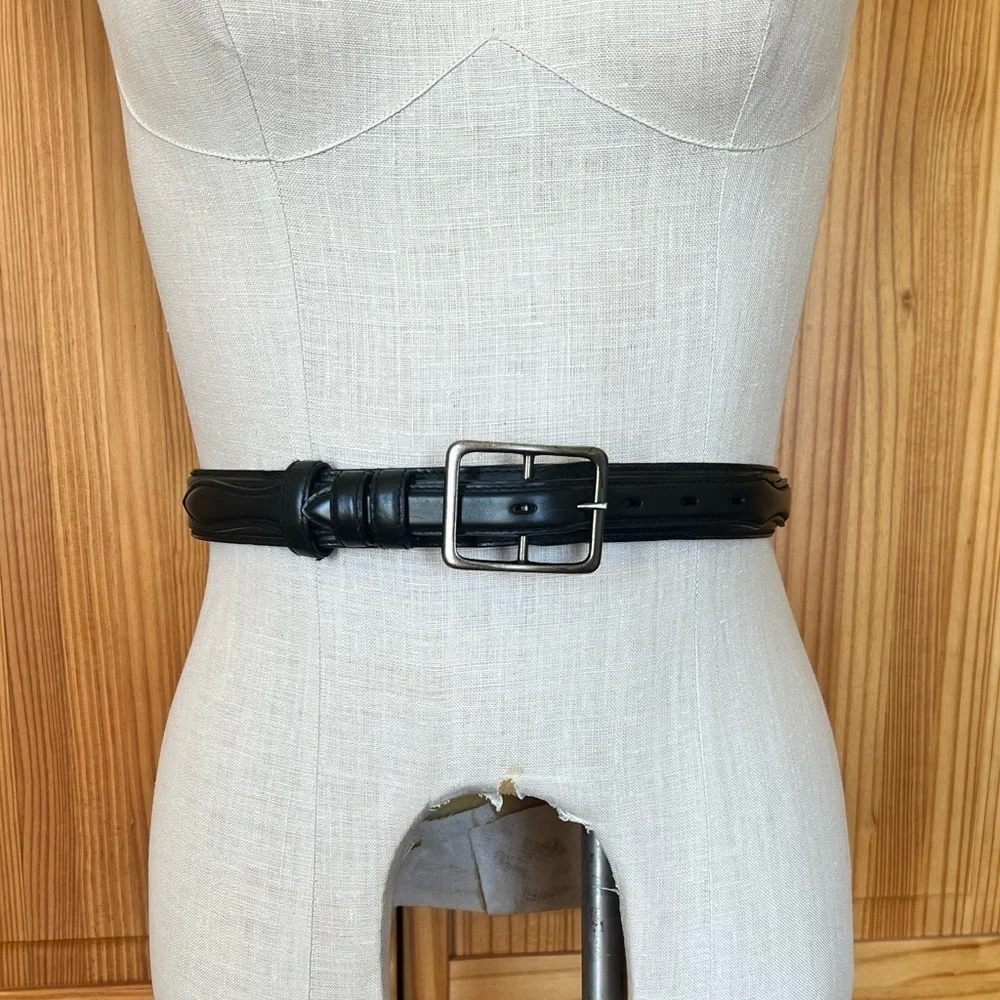 Nocona 34 Black Genuine Leather Western Belt Cowgirl Casual